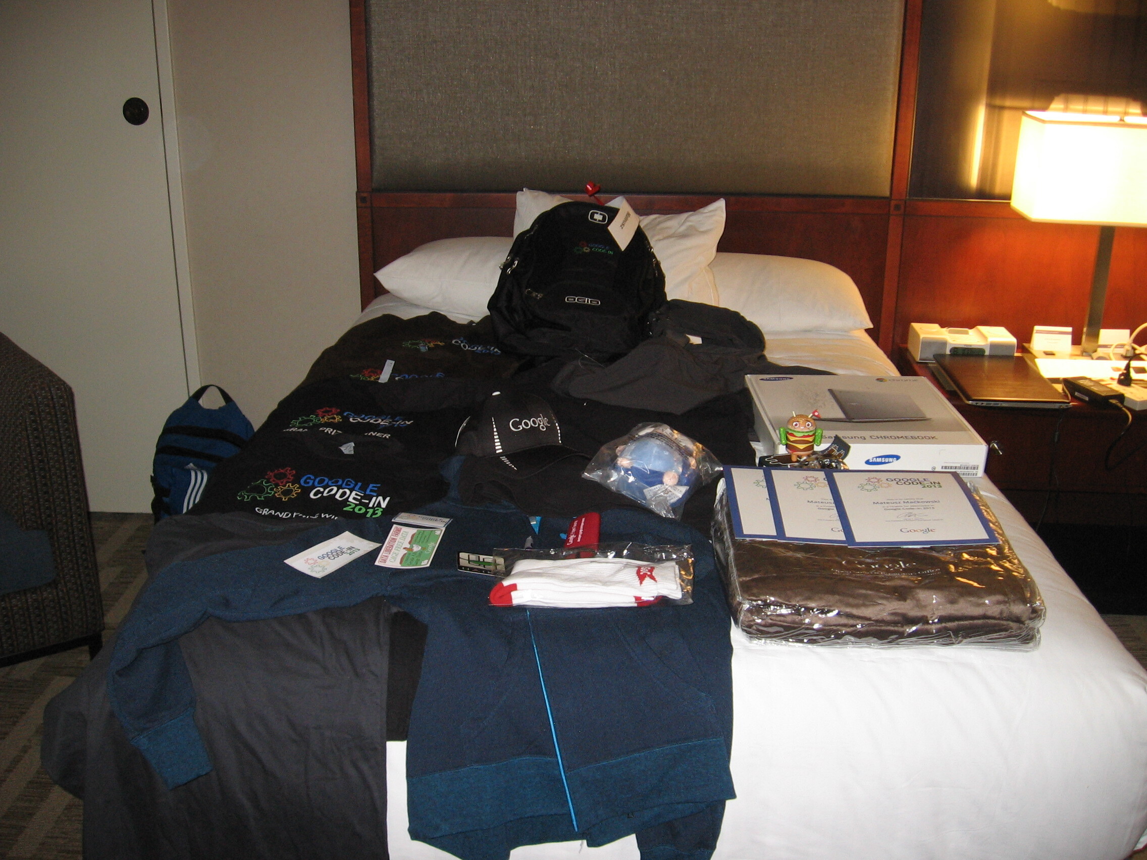 Swag we received at the first day